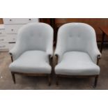 A PAIR OF VICTORIAN STYLE TUB CHAIRS