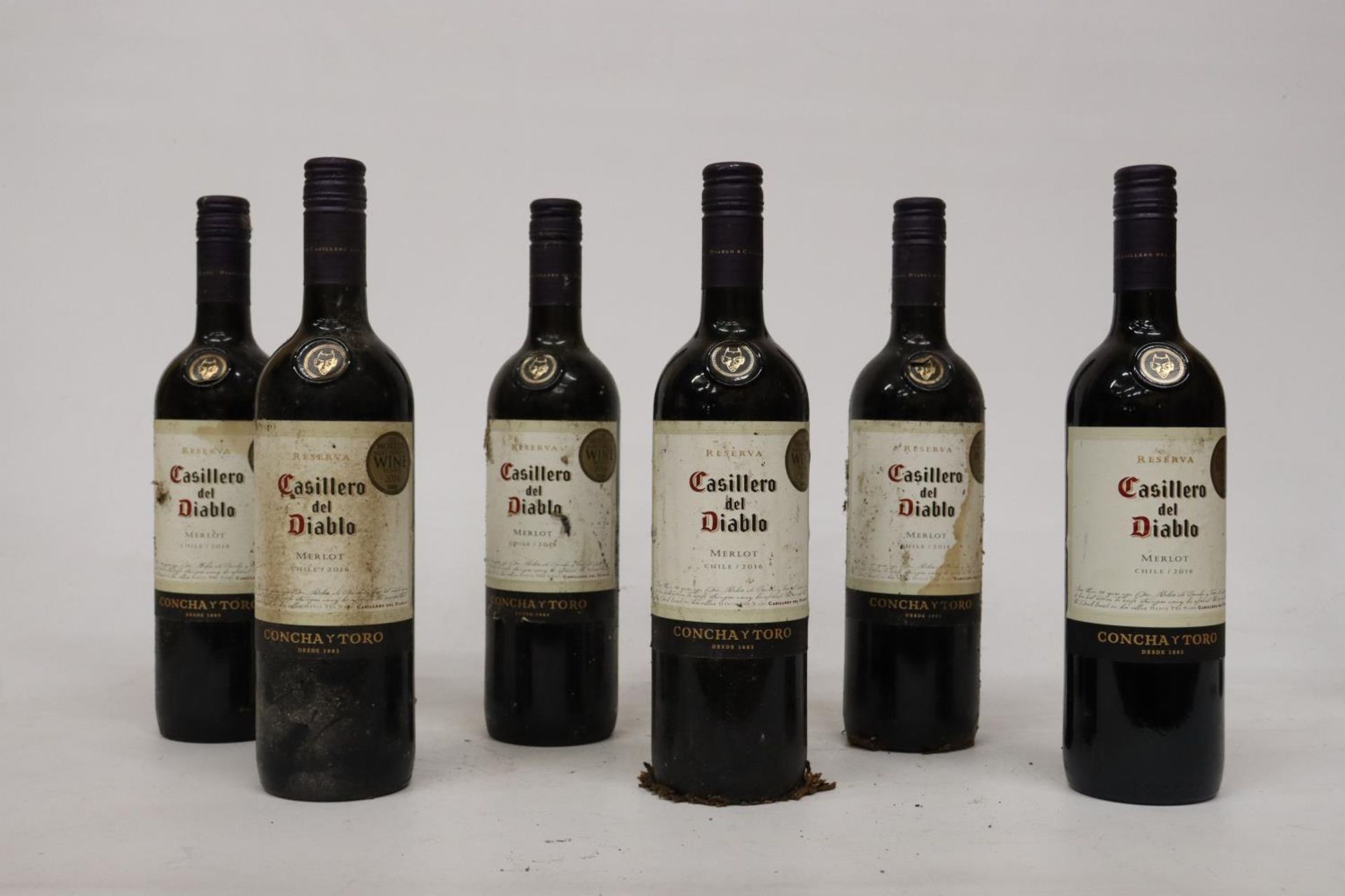 SIX BOTTLES OF RESERVA CASILLERO DEL DIABLO MERLOT RED WINE