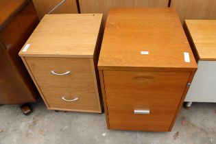 TWO MODERN TWO DRAWER FILING CABINETS