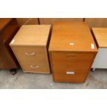 TWO MODERN TWO DRAWER FILING CABINETS