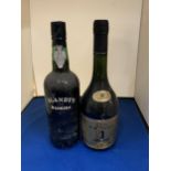 TWO BOTTLES TO INCLUDE A BLANDY'S MADERIA AND A SANDEMAN IMPERIAL BRANDY