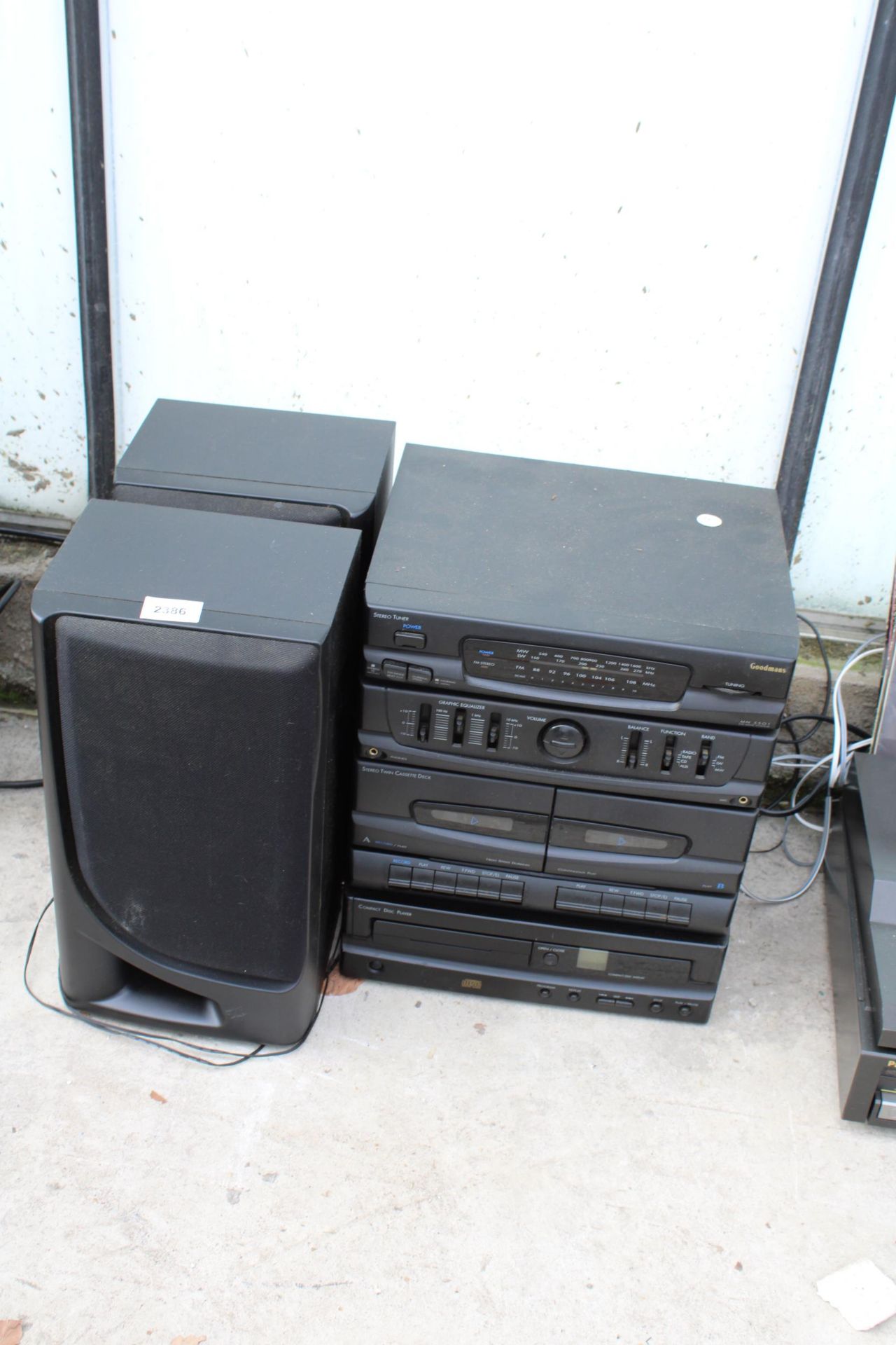 A GOODMANS STEREO STACK WITH CD, TAPE AND RADIO COMPLETE WITH TWO SPEAKERS AND PANASONIC - Image 2 of 4