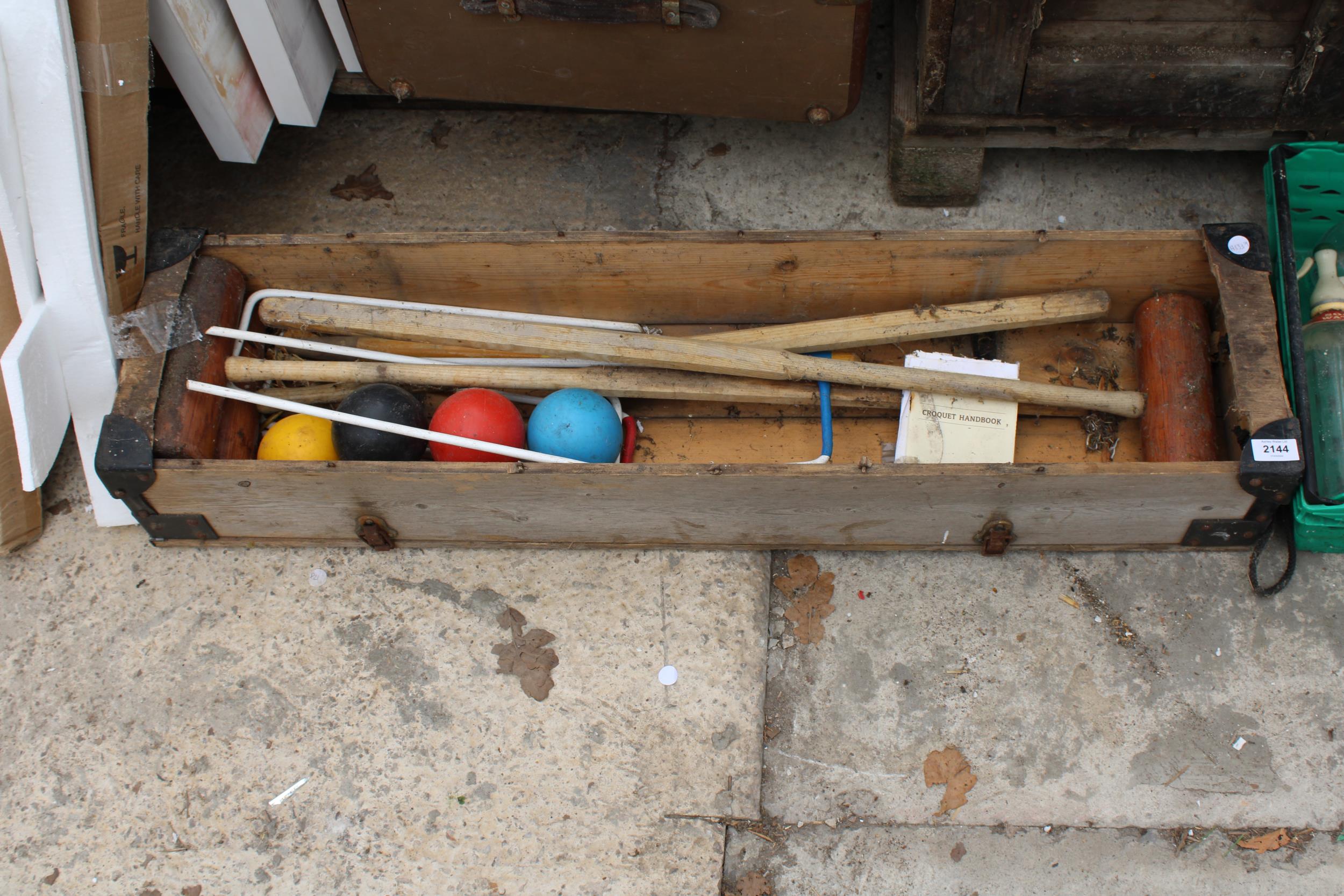 A PART COMPLETE WOODEN CROQUET SET