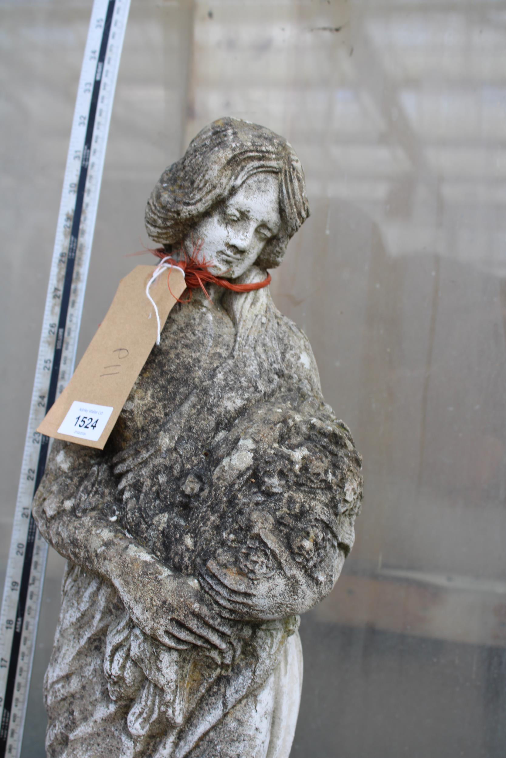 A CONCRETE GARDEN FIGURE OF A FEMALE (H:80CM) - Image 2 of 2