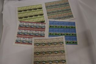 A COLLECTION OF FULL SHEETS OF CLASSIC CAR STAMPS