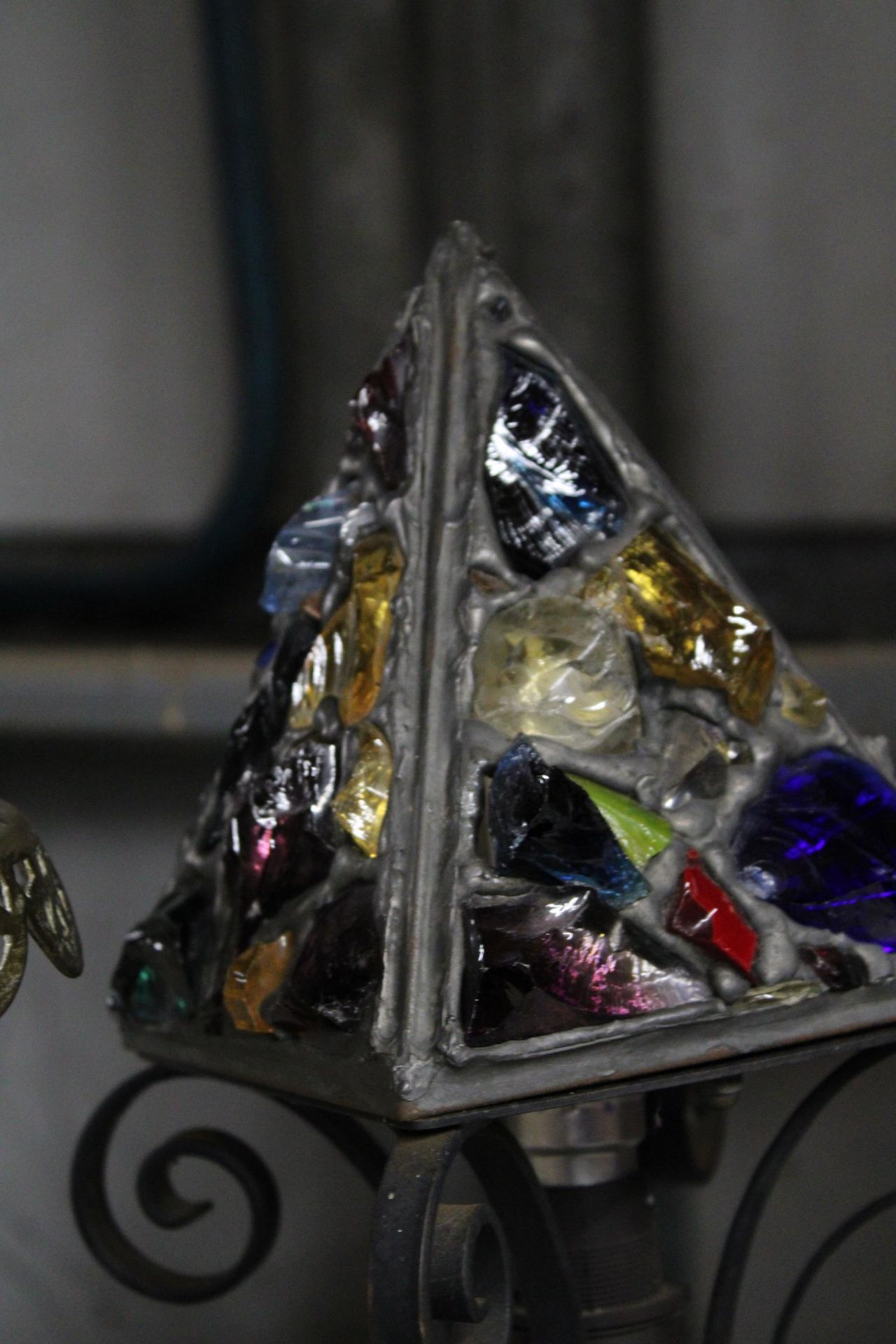 A VINTAGE ROCK GLASS PETER MARSH STYLE TABLE LAMP - Bild 3 aus 6