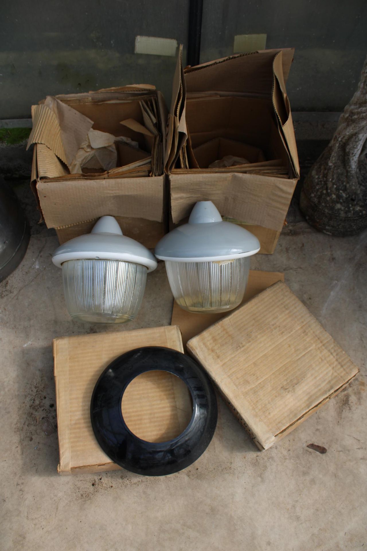 A PAIR OF AS NEW RETRO COUGHTRIE GLASGOW LIGHT FITTINGS