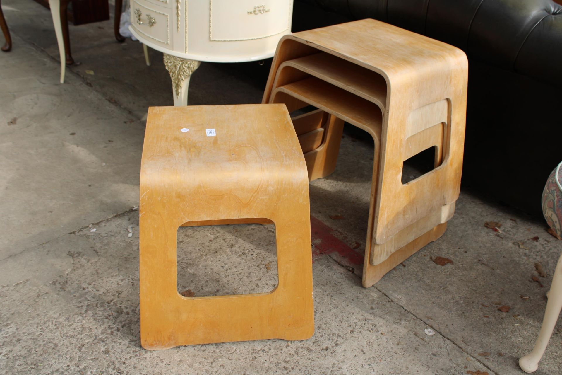 A NEST OF FOUR IKEA BENTWOOD STOOLS - Image 2 of 3