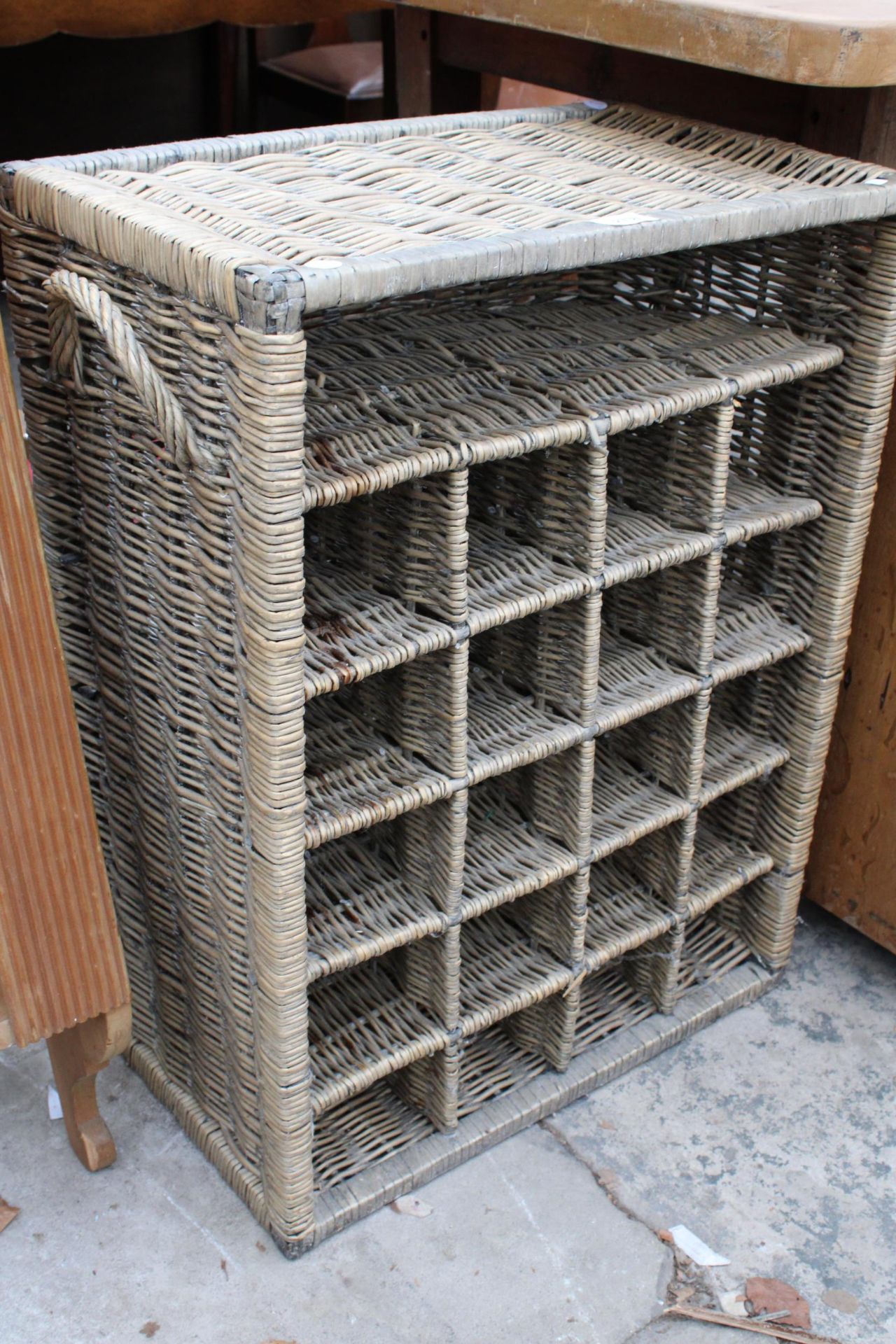 A RATTAN TWENTY BOTTLE WINE RACK - Image 2 of 2