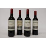 FOUR BOTTLES OF TRIVENTO ARGENTINA 2016 MALBEC RESERVE MENDOZA RED WINE