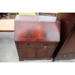 A MAHOGANY BUREAU 30" WIDE