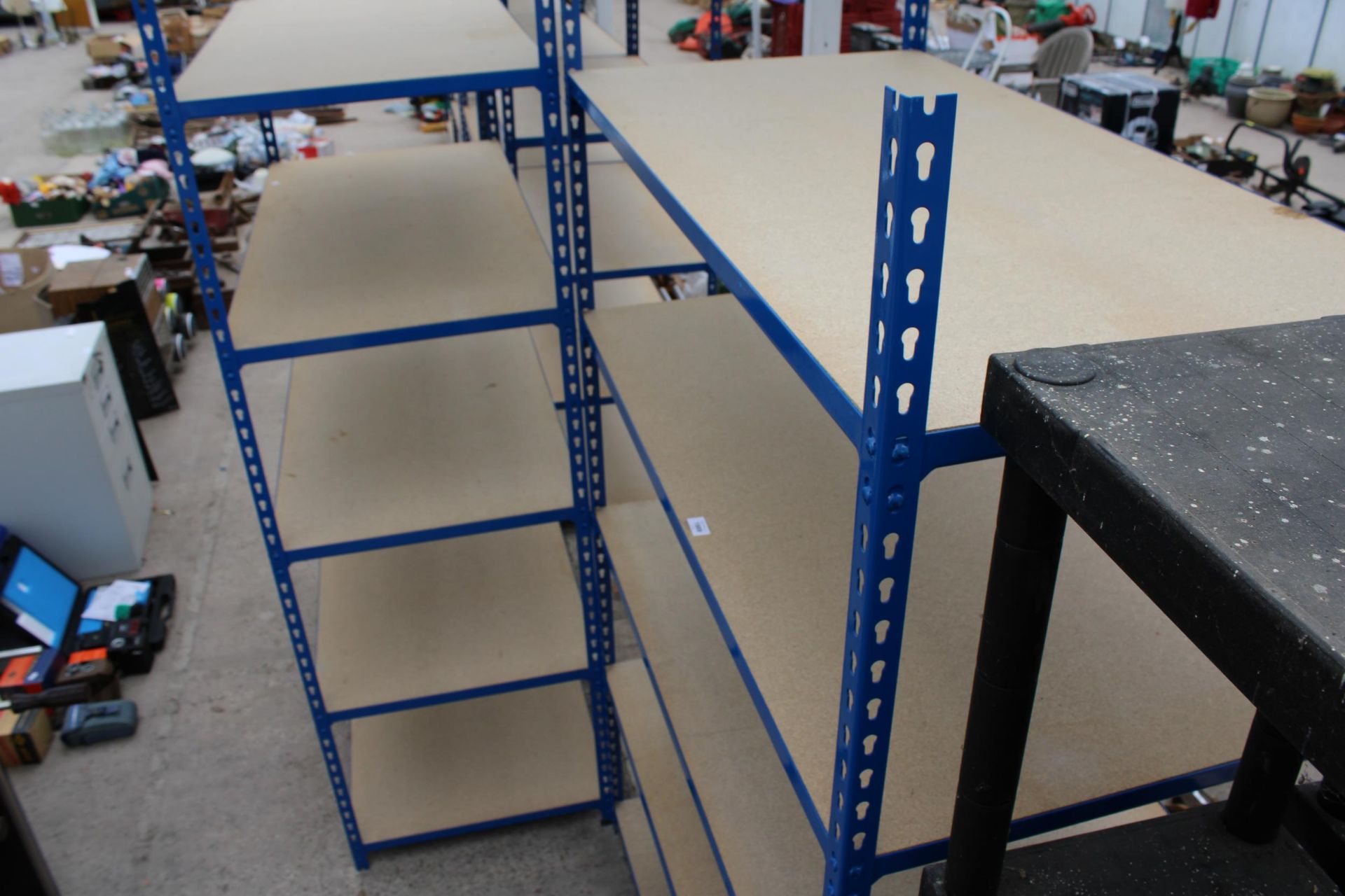 TWO FIVE TIER METAL AND CHIPBOARD SHELVING UNITS - Image 4 of 4