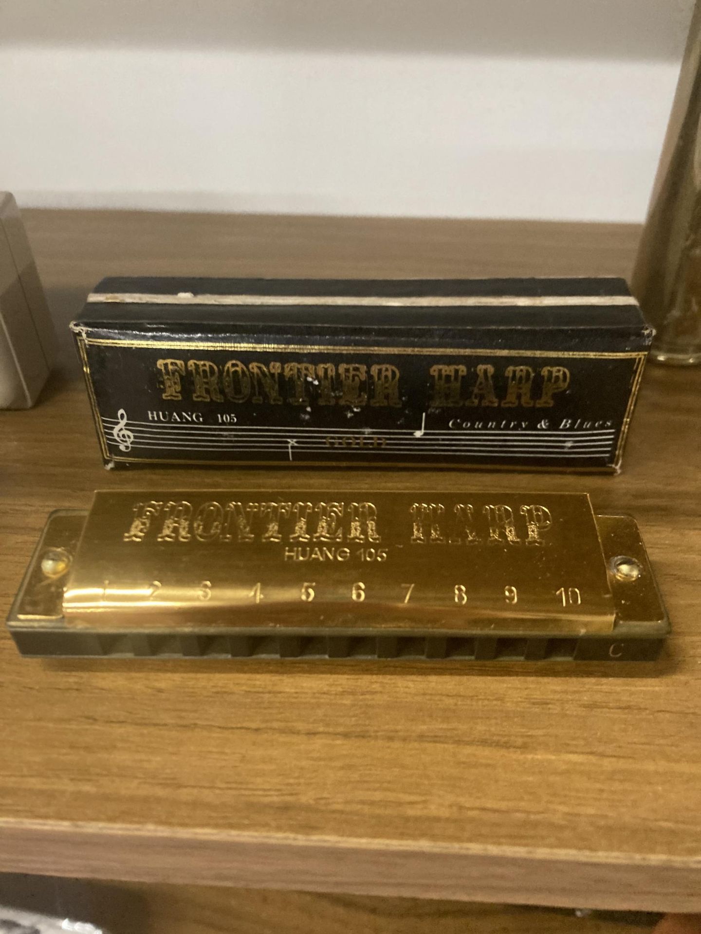 TWO HARMONICAS TO INCLUDE A SUZUKI BLUESMASTER IN KEY 'C' AND A FRONTIER HARP HARMONICA GOLD - Image 3 of 3