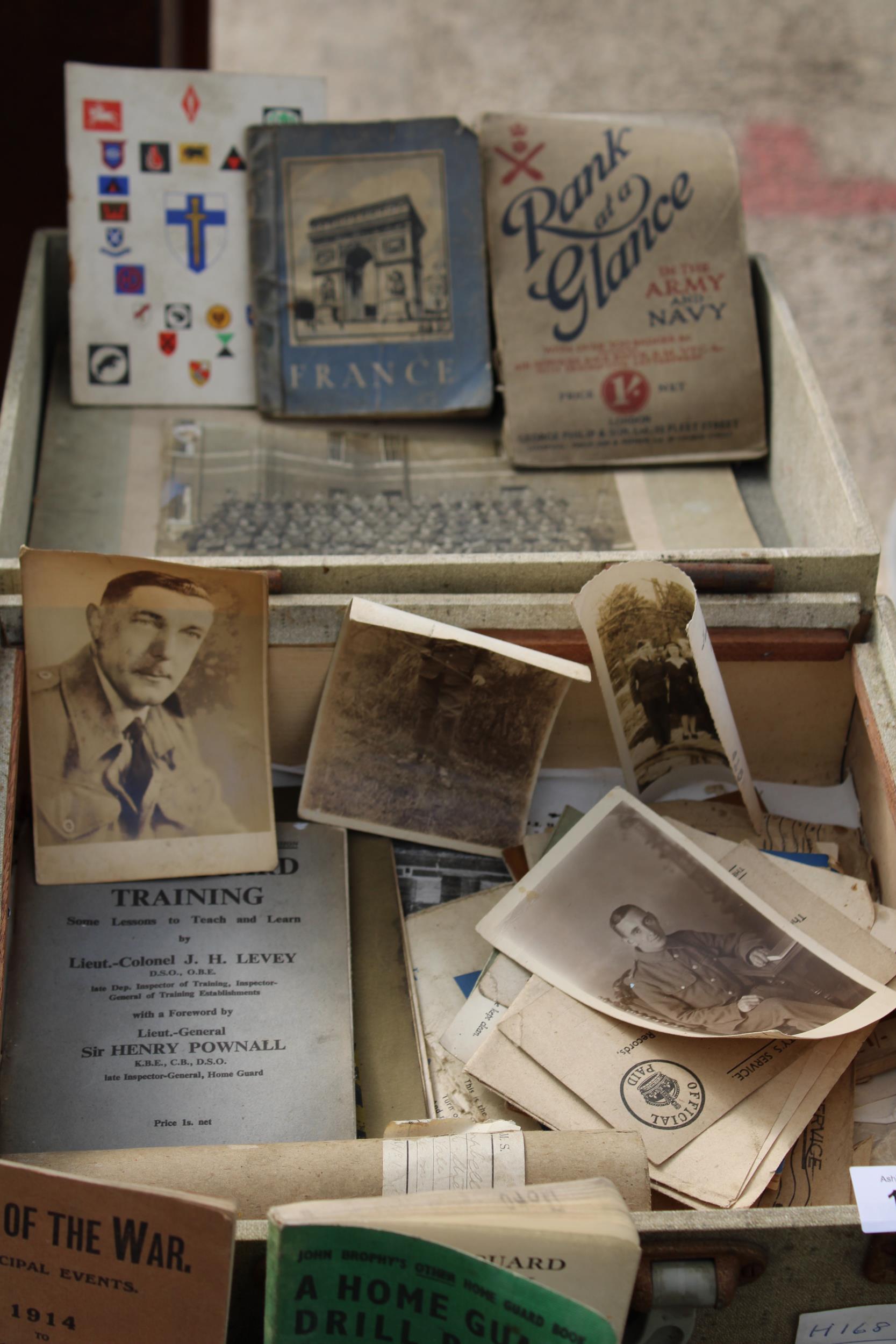 AN ASSORTMENT OF VINTAGE MILITARY EPHEMERA TO INCLUDE RATION BOOKS AND DRILL BOOKS ETC - Image 2 of 3
