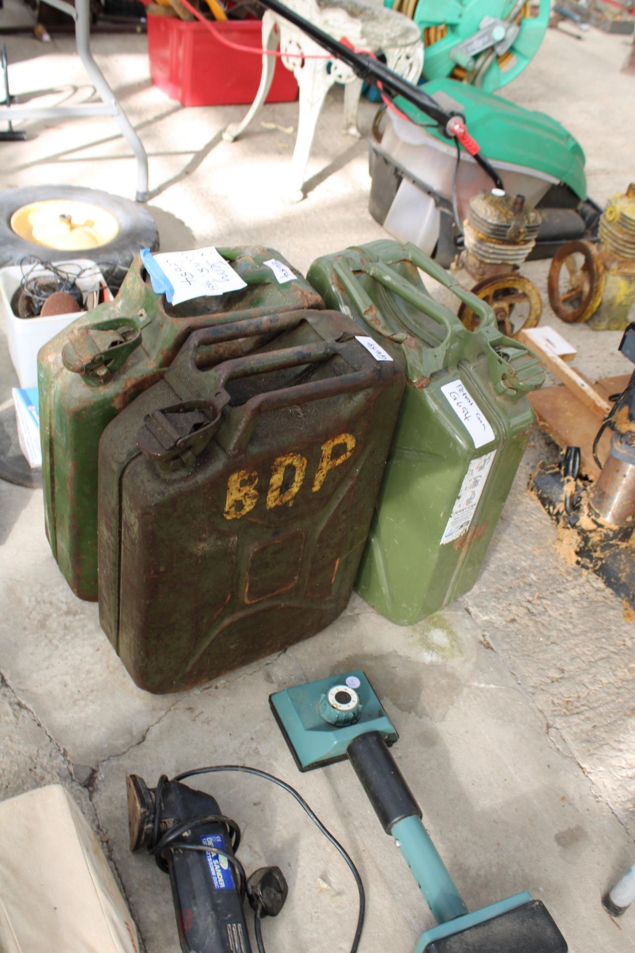 TWO GREEN METAL JERRY CANS - Image 2 of 2