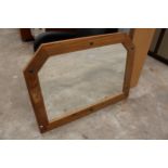 A MEXICAN PINE FRAMED MIRROR 42" X 31"