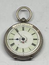 A SILVER FOB WATCH