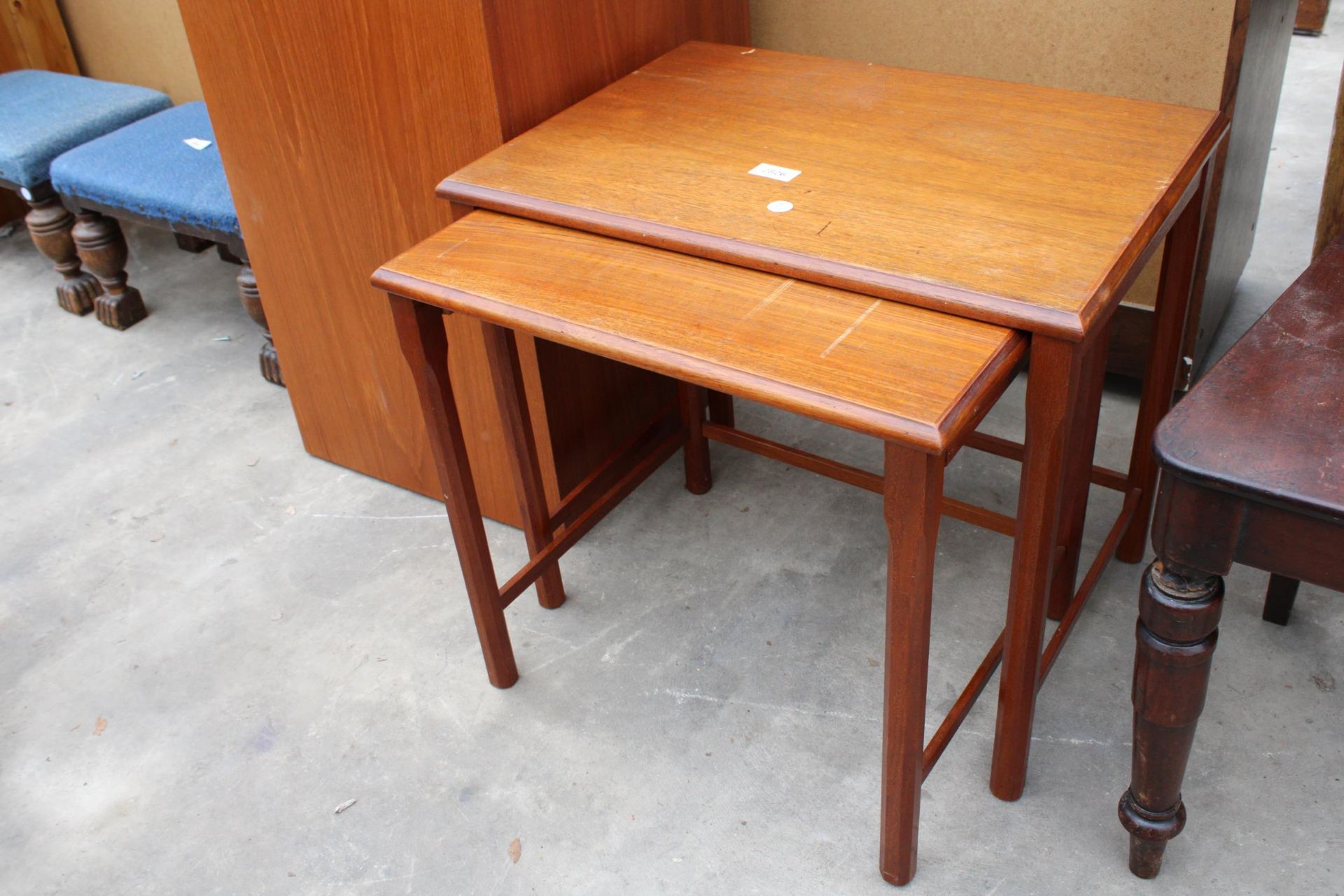 A RETRO TEAK NEST OF TWO TABLES AND STORAGE UNIT - Image 2 of 3