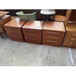 THREE G PLAN RETRO TEAK CHESTS OF THREE DRAWERS 19" WIDE