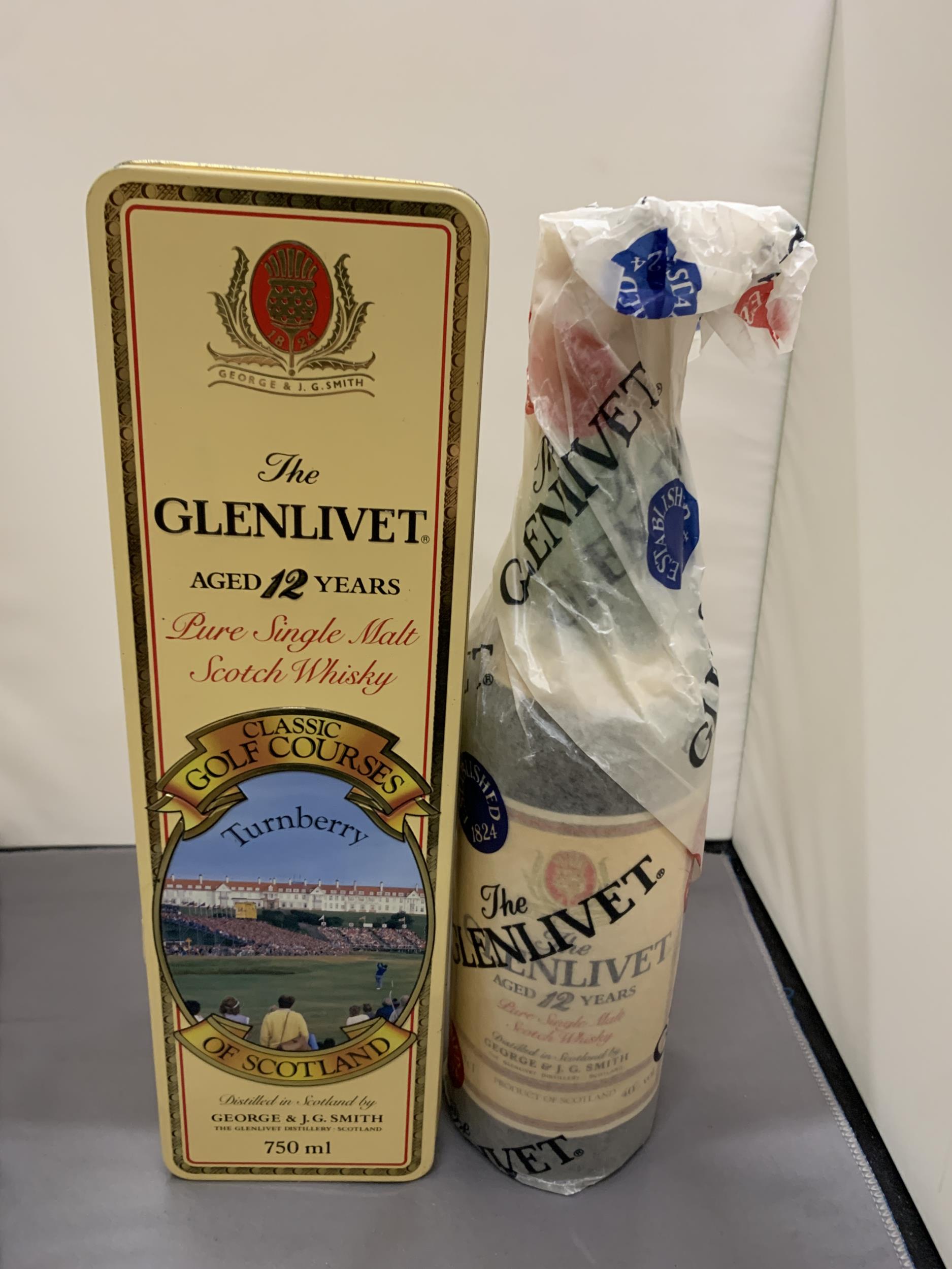 THE GLENLIVET AGED 12 YEARS CLASSIC GOLF COURSES OF SCOTLAND TUNBERRY, 750ML IN ORIGINAL WRAPPING