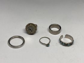 FIVE SILVER RINGS