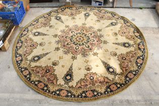 A YELLOW PATTERNED RUG