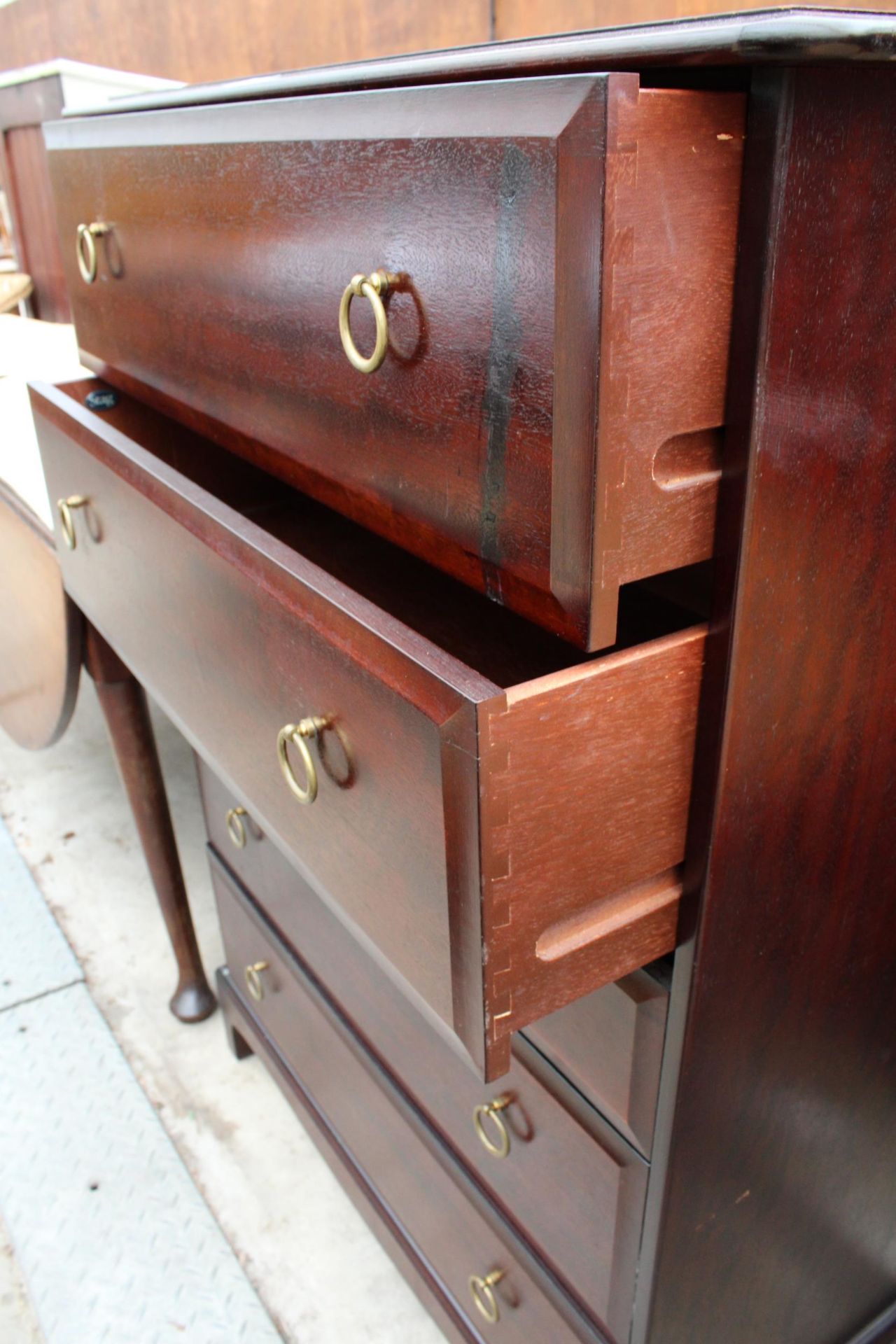 A STAG MINSTREL CHEST OF THREE SHORT AND FOUR LONG DRAWERS, 32" WIDE - Image 2 of 3