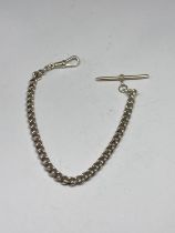 A SILVER HALF ALBERT WATCH CHAIN