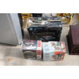 THREE BOXED ELECTRICAL ITEMS TO INCLUDE, 1020W ROUTER, A GEORGE FOREMAN, ETC