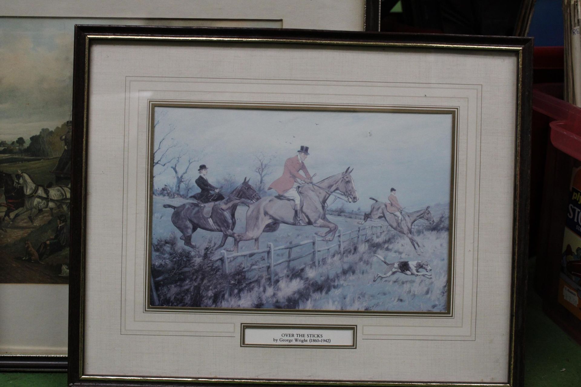 FIVE FRAMED HUNTING PRINT SCENES - Image 4 of 6