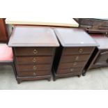 A PAIR OF STAG MINSTREL CHEST OF FOUR DRAWERS 21" WIDE EACH