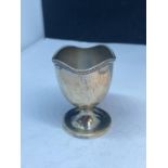 A HALLMARKED BIRMINGHAM SILVER EGG CUP GROSS WEIGHT 38.4 GRAMS