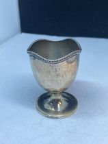 A HALLMARKED BIRMINGHAM SILVER EGG CUP GROSS WEIGHT 38.4 GRAMS