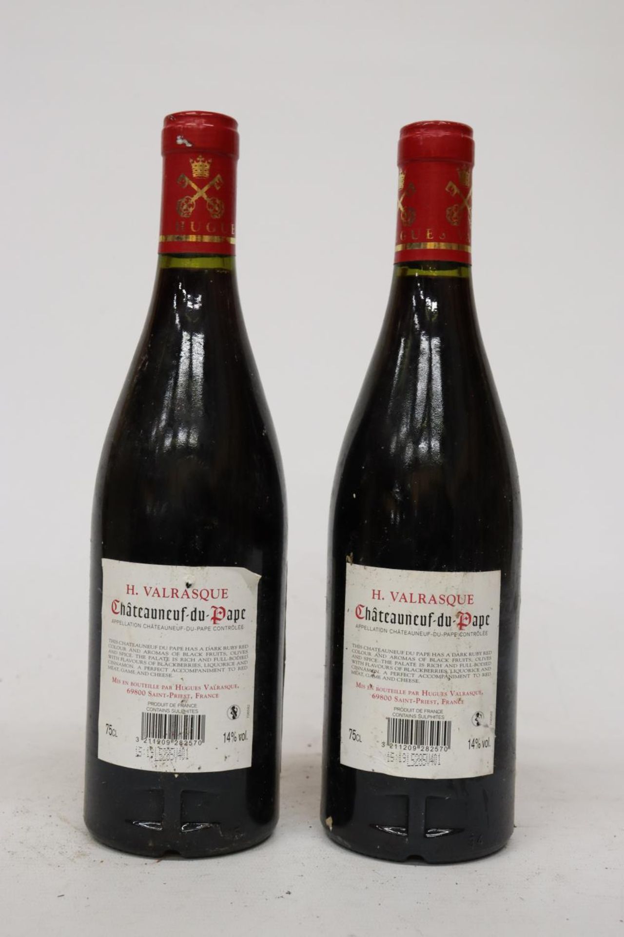 TWO BOTTLES OF H. VALRASQUE CHATEAUNEUF-DU-PAPE 2014 RED WINE - Image 3 of 4