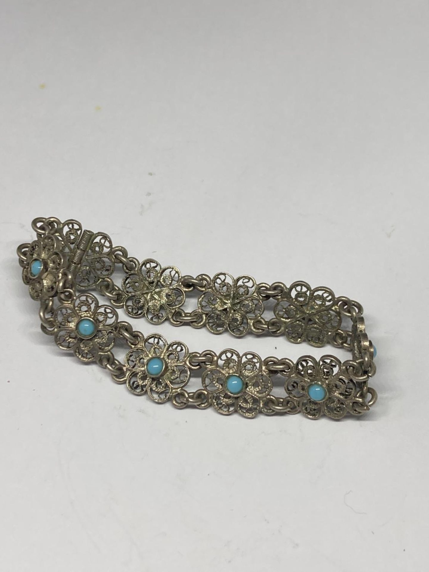 TWO SILVER AND STONE BRACELETS - Image 3 of 3