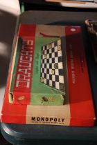 TWO VINTAGE GAMES TO INCLUDE MONOPOLY AND DRAUGHTS