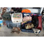 A LARGE ASSORTMENT OF BAGS AND SUITCASES ETC