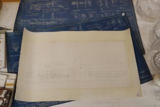 THREE LOCOMOTIVE BLUEPRINTS/DRAWINGS