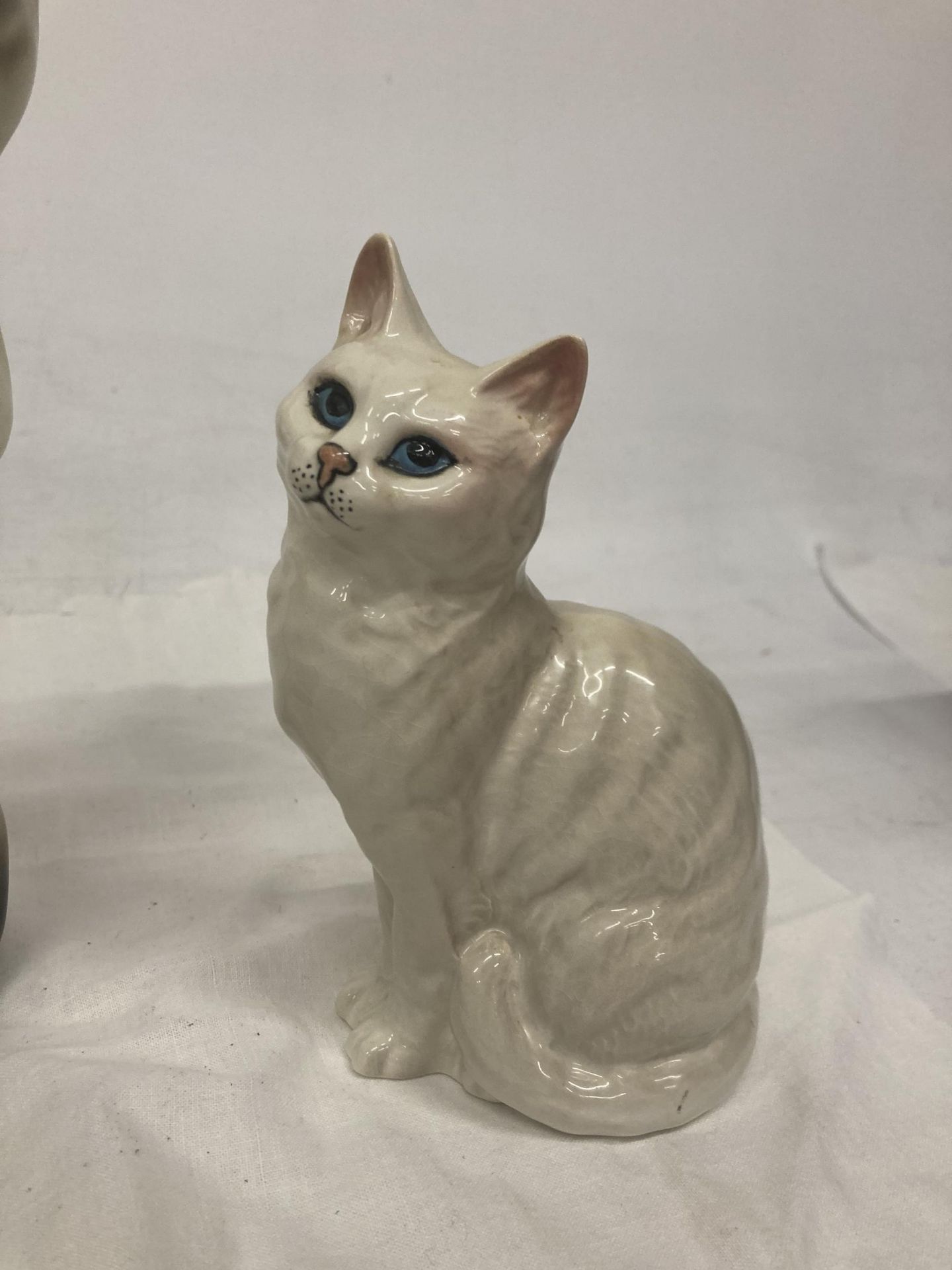 A LARGE BESWICK SIAMESE CAT TOGETHER WITH A WHITE BESWICK CAT 1030 - Image 2 of 5
