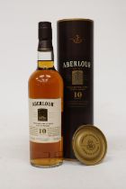 A BOTTLE OF ABERLOUR 10 YEAR OLD HIGHLAND SINGLE MALT WHISKY, BOXED