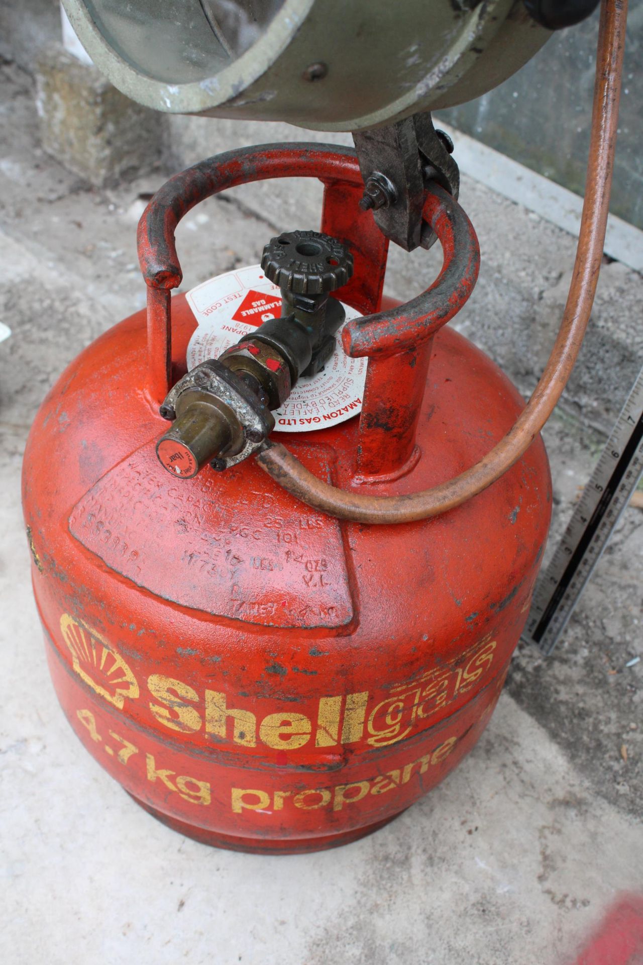 A VINTAGE BULLFINCH LIGHT WITH SHELL GAS BOTTLE - Image 2 of 7