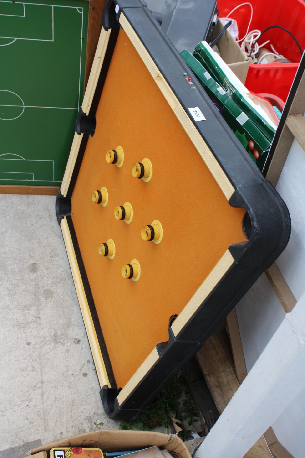 A VINTAGE BILLIARDS GAME AND A WOODEN FOOTBALL TABLE - Image 4 of 4
