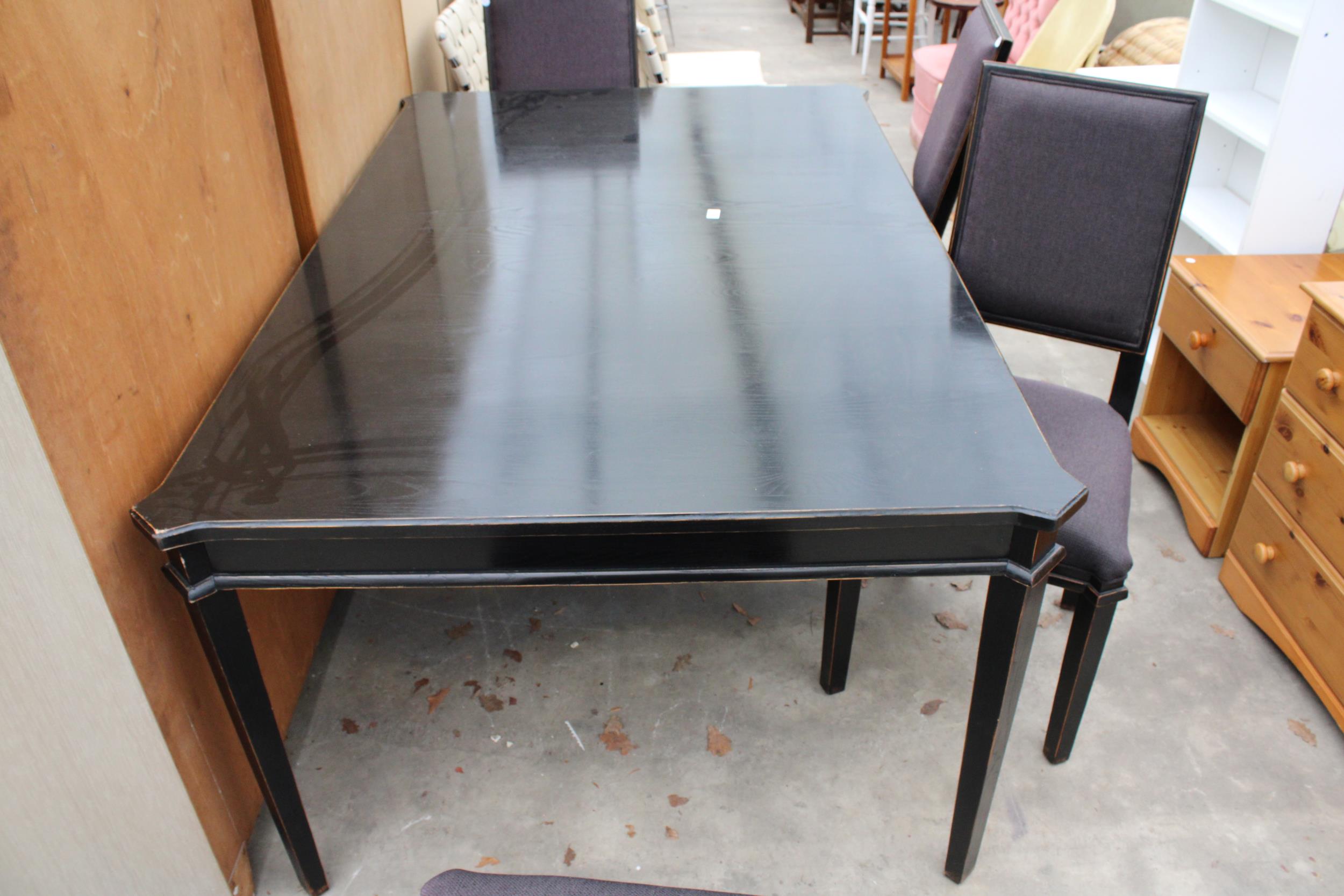 A LAURA ASHLEY HENSHAW EXTENDING DINIG TABLE 69" X 45" (LEAF 19.5" AND FOUR DINIG CHAIRS WITH - Image 3 of 3