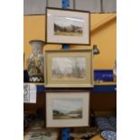 THREE FRAMED WATERCOLOURS - LANGDALE PIKES, THIRLMERE BY CHARLES C SMITH PLUS A LANDSCAPE, SIGNED