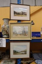 THREE FRAMED WATERCOLOURS - LANGDALE PIKES, THIRLMERE BY CHARLES C SMITH PLUS A LANDSCAPE, SIGNED