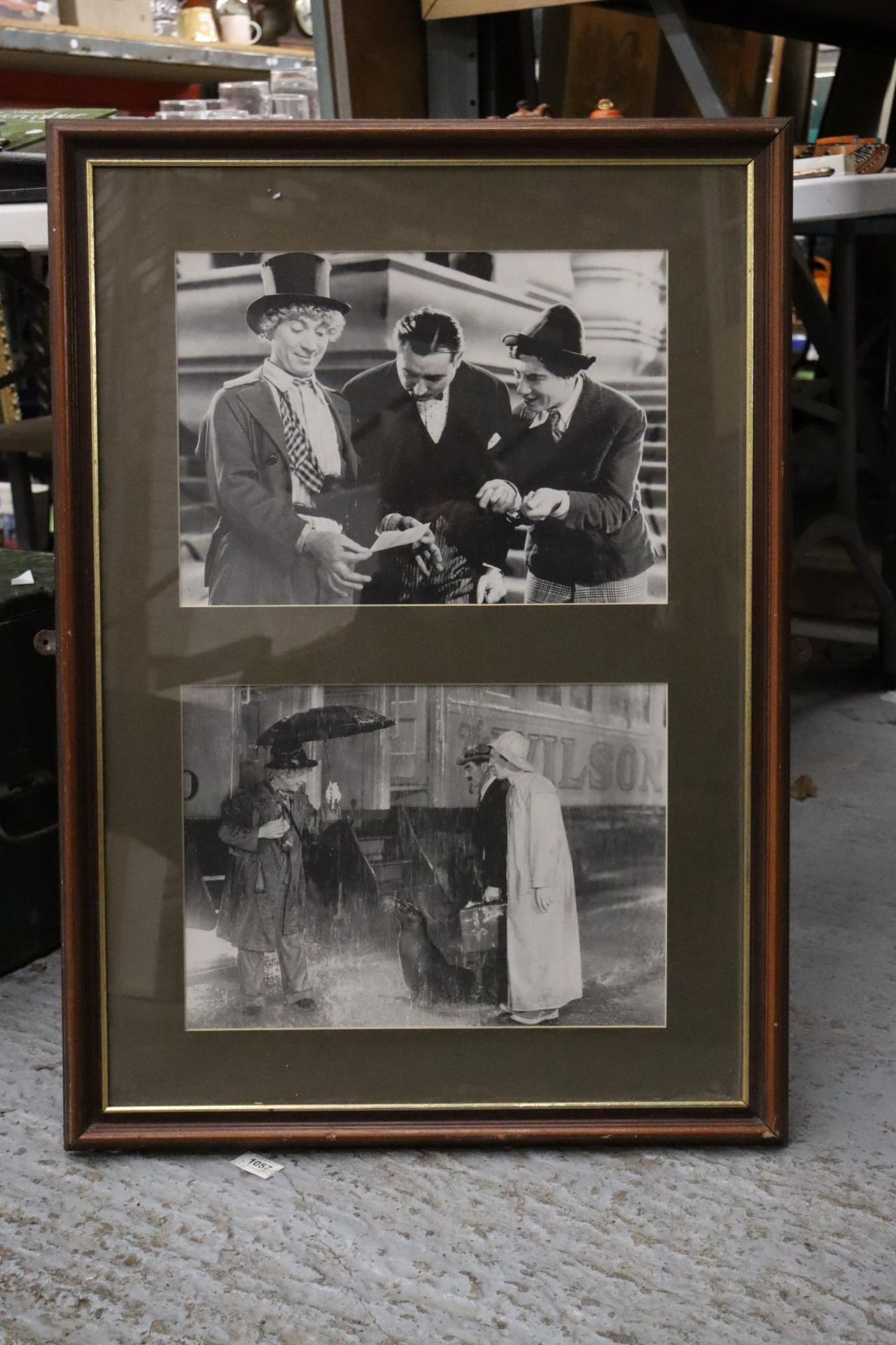 A LARGE MARX BROTHERS BLACK AND WHITE SCREENSHOT