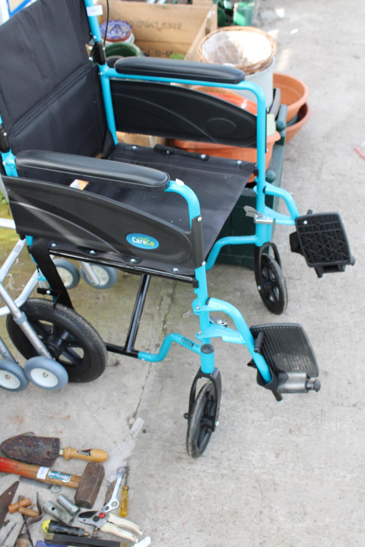 A CARECO FOLDING WHEEL CHAIR AND TWO WALKING FRAMES - Image 2 of 3