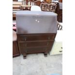 A MID 20TH CENTURY OAK BUREAU, 30" WIDE