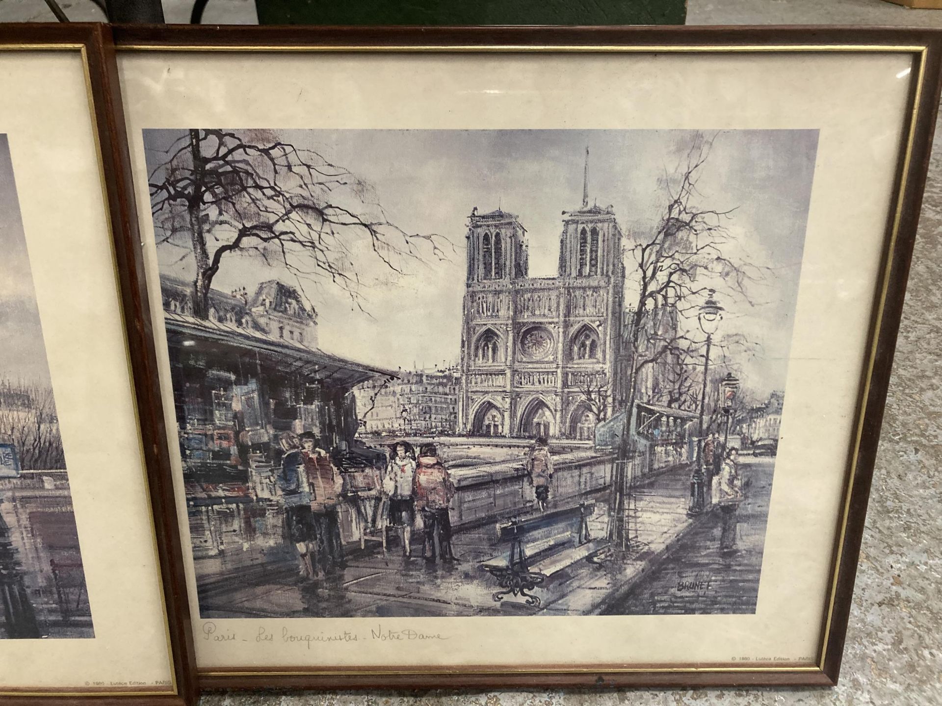 A PAIR OF PARIS RELATED PRINTS TO INCLUDE "LES BOUQUINISTES - NOTRE DAME AND LE SACRE COEUR - - Image 2 of 3