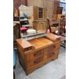 A MID 20TH CENTURY WALNUT DRESSING CHEST